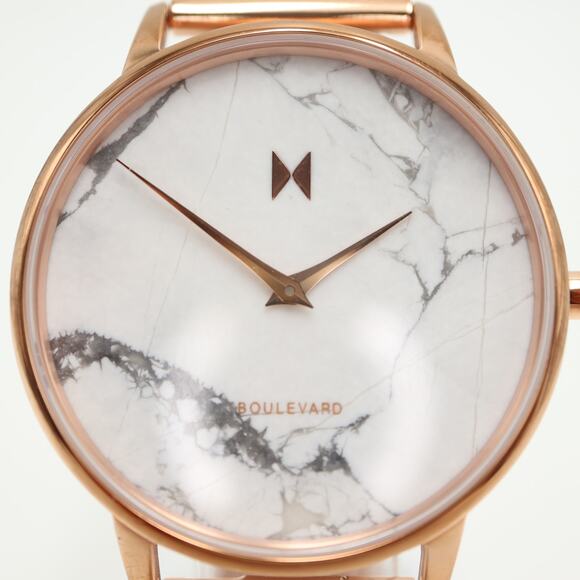 MVMT Women's Malibu Marble Watch 38mm Rose Gold Tone Mesh Strap w New Battery - Picture 6 of 14
